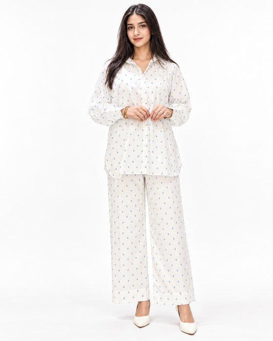 Zeyla – Cloud Dot Printed 2-Piece Cotton Co-Ord Set